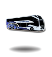 Elegante Pisacorbatas De Autobús Transpais Metálico